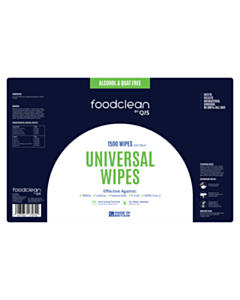 FCBU1500QUAT Food Clean Universal Wipes Labels