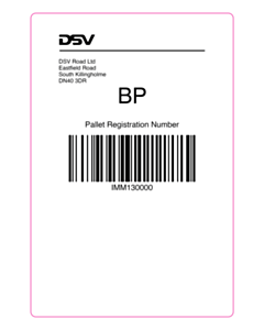 100x150mm DSV Road Barcode Label