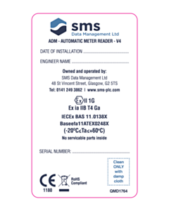 70x40mm ADM Automatic Meter Reading V4 Labels