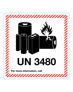 110x110mm UN3481 Battery Labels