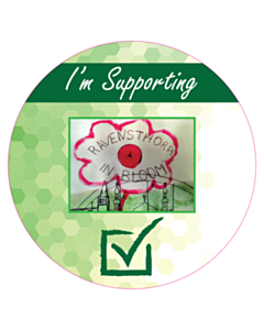 200mm Dia Supporting Ravensthorpe in Bloom Window Stickers