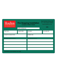 155x100mm Fireproofing Labels 