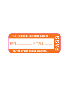 40x15mm Royal Opera House Tested Pass Labels Orange 