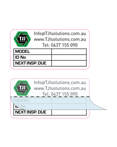 50x25mm TJI Solutions Australia Next Inspection Write & Seal Label