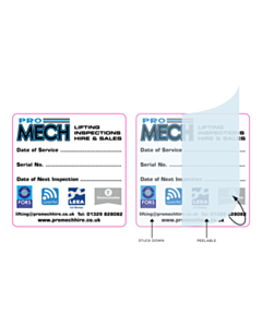 60x60mm Pro Mech Hire Date of Service Write and Seal Label