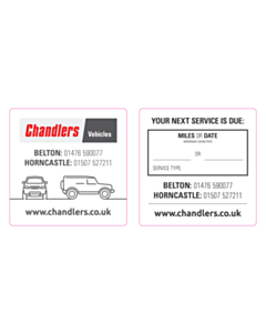 80x80mm Chandlers Farm Service Window Stickers