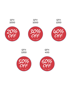 30mm Dia Outsiders Design % Off Labels - 5 Sorts