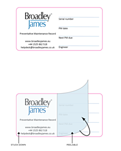 70x35mm Broadley James Write & Seal Labels 