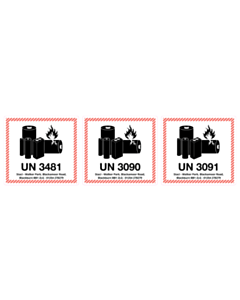 UN Lithium Battery Labels - 3 Sorts