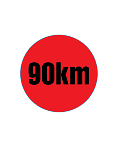 25mm Diameter 90km Red Labels