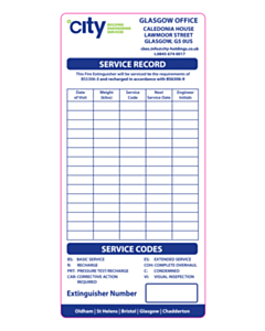 70x148mm City Service Record