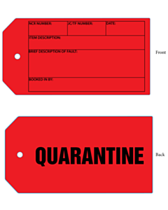 Watson Marlow Quarantine Tags 