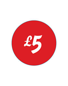 25mm Diameter Vanilla Retail £5 Price Labels