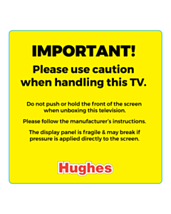 110x110mm Hughes Electrical TV Caution Label