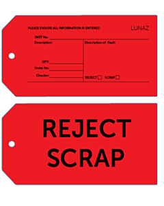 134x70mm Scrap Reject Tag