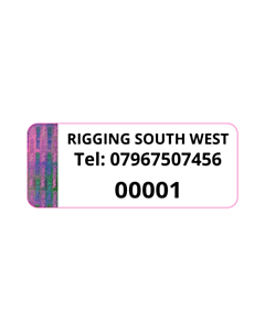 50x20mm Rigging South West Holographic Asset Labels