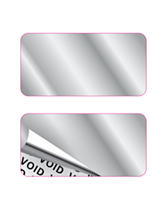 40x20mm Plain Silver Void Labels 
