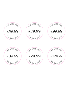 30mm Diameter Shoe Stop Price Labels 
