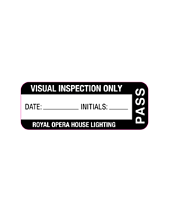 40x15mm Royal Opera House Visual Inspection Labels