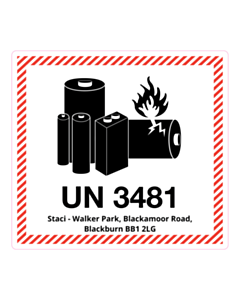 120x110mm UN3481 Battery Labels