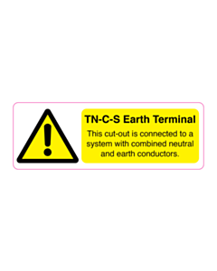 94x33mm TNS Earth Terminal Cut Out Label 