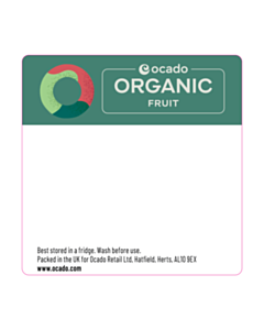 65x65mm Ocado Organic Fruit Labels 