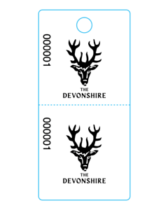 125x60mm The Devonshire Cloakroom Tag