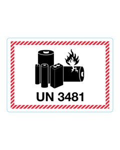 100x70mm UN3481 Battery Labels 