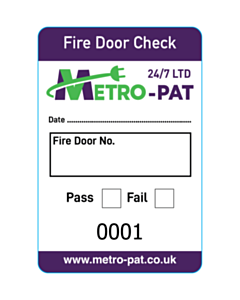60x40mm Fire Door Check Labels 