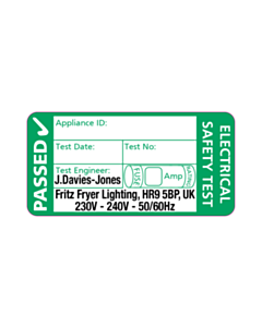 50x25mm Fritz Fryer PAT Test Labels (New) 