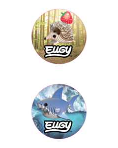 40mm Diameter Biodegradable Eugy Labels - 2 Sorts 