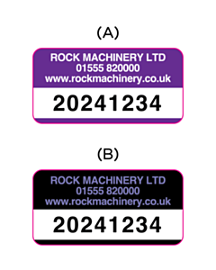 40x20mm Rock Machinery Asset Labels - 3 Sorts 