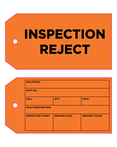 7880010 134x70mm Orange Inspection Reject Tags 