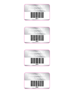 40x25mm Flame Stone Silver Barcode Labels 