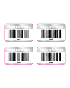 40x25mm Flame Stone Silver Barcode Labels - Version 2 