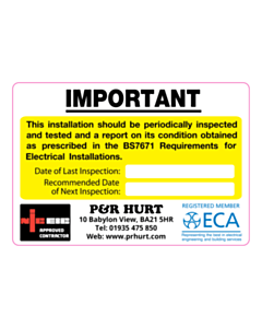 P&R Hurt Periodic Inspection Labels