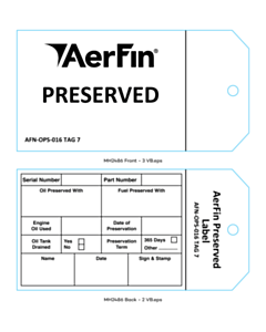 134x70mm White Aerfin Preserved Tags 