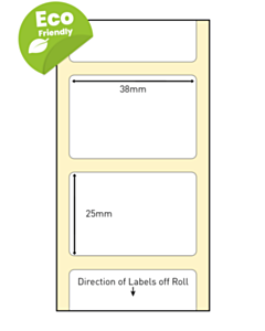 38x25mm Compostable Direct Thermal Labels