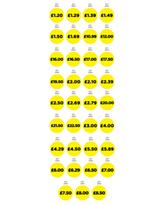 40mm Diameter Price Labels - 35 Sorts 
