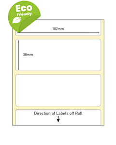 102x38mm Compostable Direct Thermal Labels