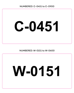 100x200mm C-0451 to C-900 & W-0151 to W-0600 Labels 