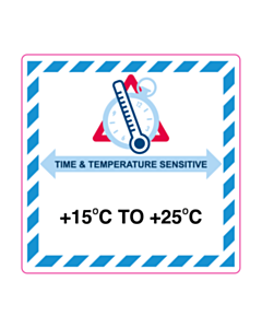 100x100mm +15c to +25C Temperature Labels
