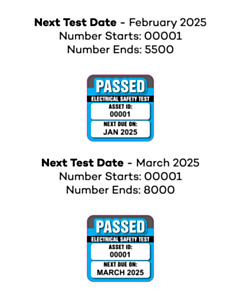 25x25mm Applitec February / March Passed Safety Test Labels