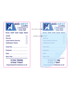 80x50mm Midwest Care Install / Service Write & Seal Labels