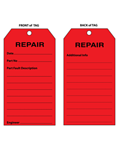 2 Sided Repair Tag (134x67mm)