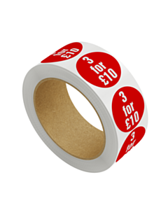 3 For £10 Labels 50mm Permanent