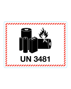 105x76mm UN3481 Battery Labels