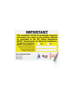 Personalised Amendment 3 Periodic Inspection (EICR) Labels