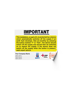 Personalised RCD Test Labels