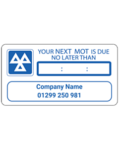 Personalised MOT Reminder Stickers